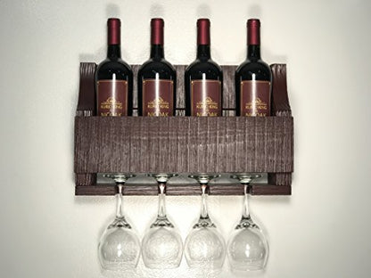 Empire USA - Barnwood Wall Mount Wine Rack (Aged Barn Red)