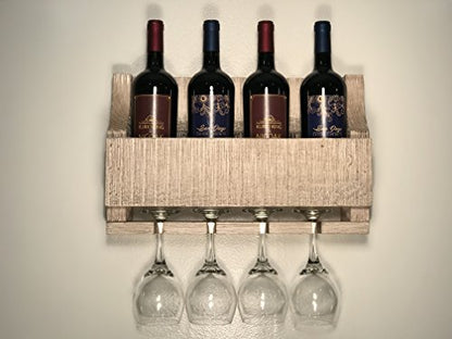 Empire USA - Barnwood Wall Mount Wine Rack (White Fir Glaze)