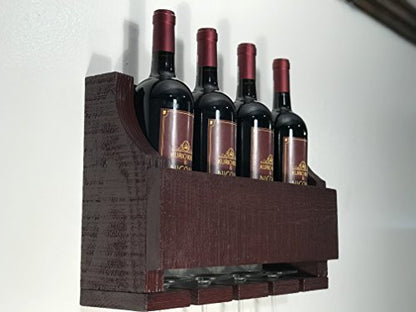 Empire USA - Barnwood Wall Mount Wine Rack (Aged Barn Red)