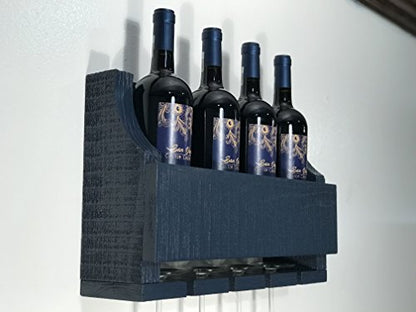 Empire USA - Barnwood Wall Mount Wine Rack (Oceanside Blue)