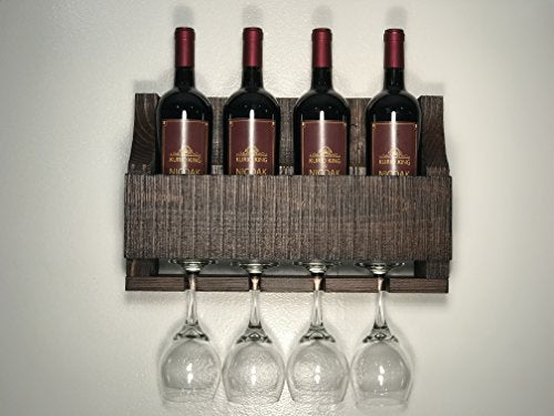 Empire USA - Barnwood Wall Mount Wine Rack (Barn Brown Fir)
