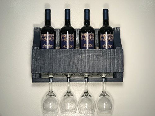 Empire USA - Barnwood Wall Mount Wine Rack (Oceanside Blue)